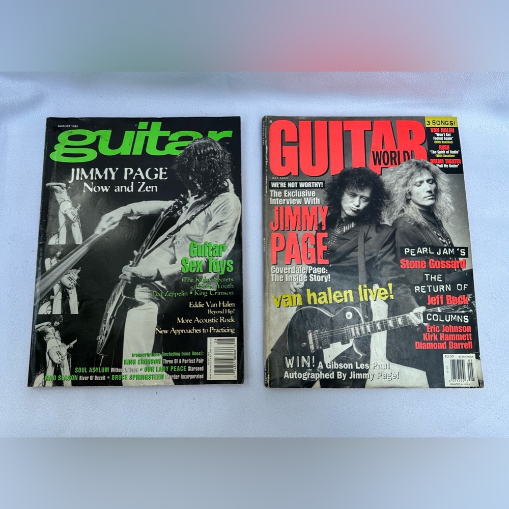Two Vintage 90’s Guitar Magazines Jimmy Page